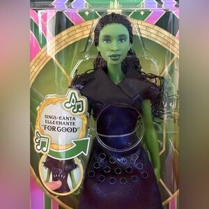 WICKED Elphaba Singing Fashion Doll Green Skin Braided Hair Sings “FOR GOOD” New